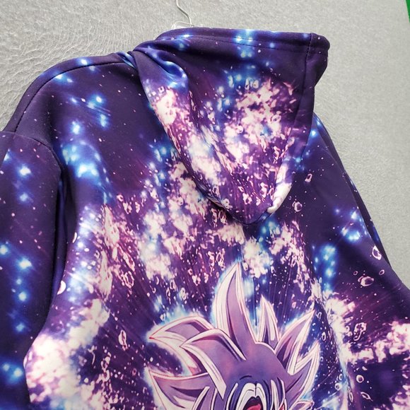 Dragon‎ Ball Super Men Sweatshirt Medium Purple Hoodie Ultra Instinct Goku READ - Picture 7 of 9